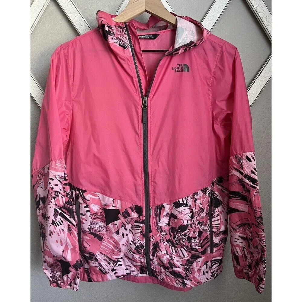 The North Face Girl’s XL 18 Full Zip Hooded Windbreaker Jacket - Pink